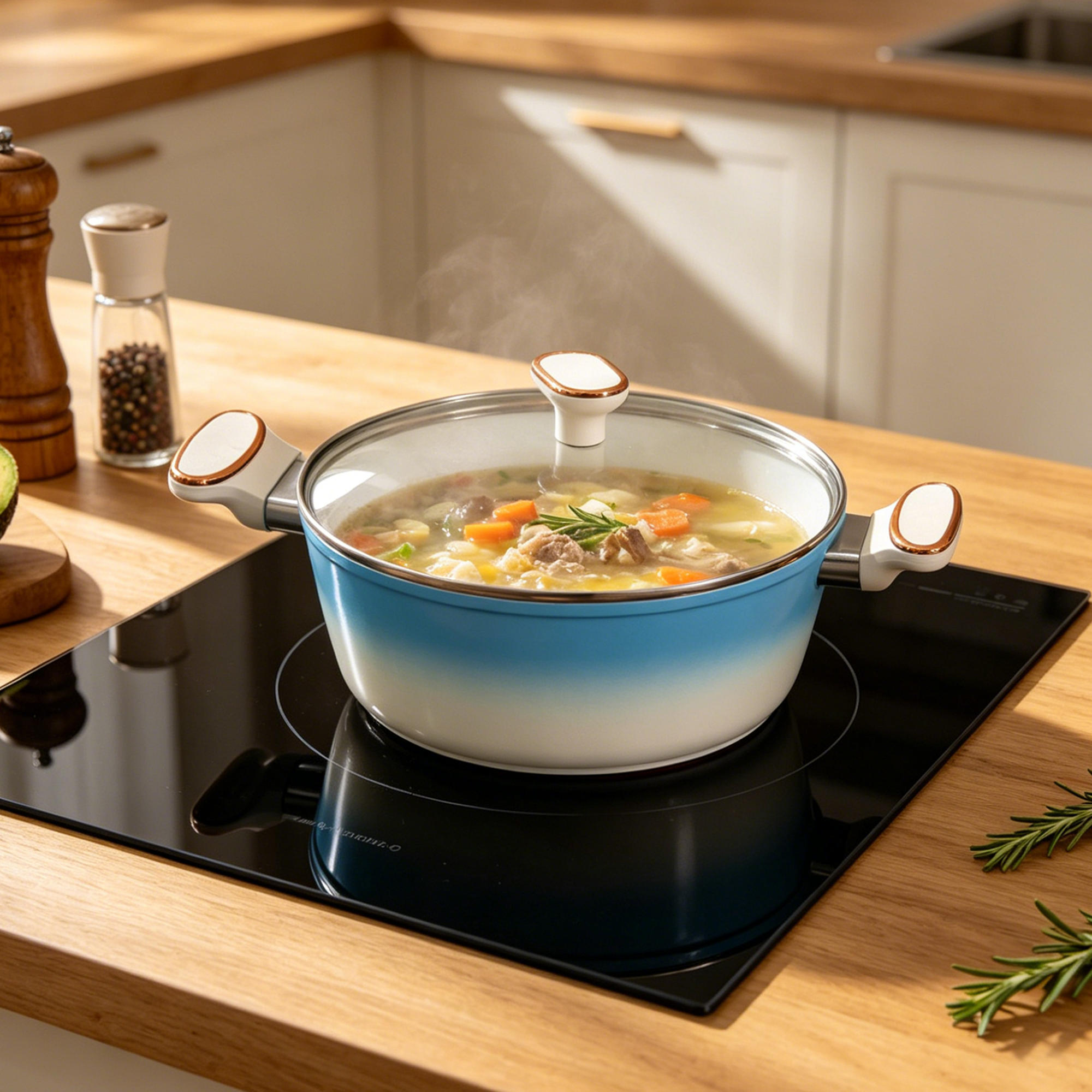 Set of pots with a ceramic-marble non-stick coating, 4pieces,rg-1022
