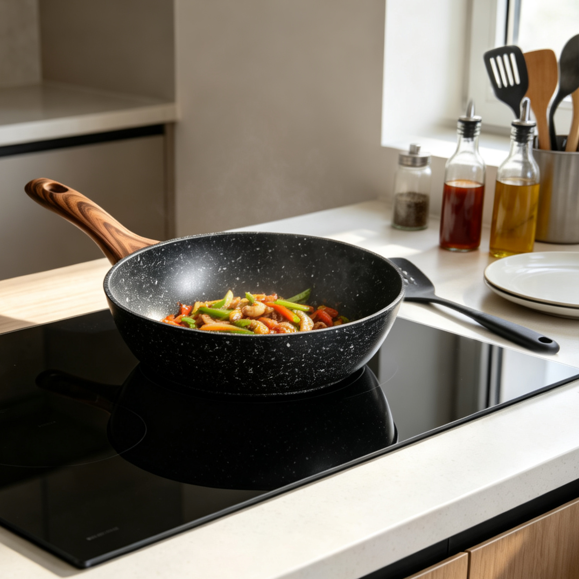 Set of pots with a ceramic-marble non-stick coating, 4pieces,rg-2004 - Imagen 2
