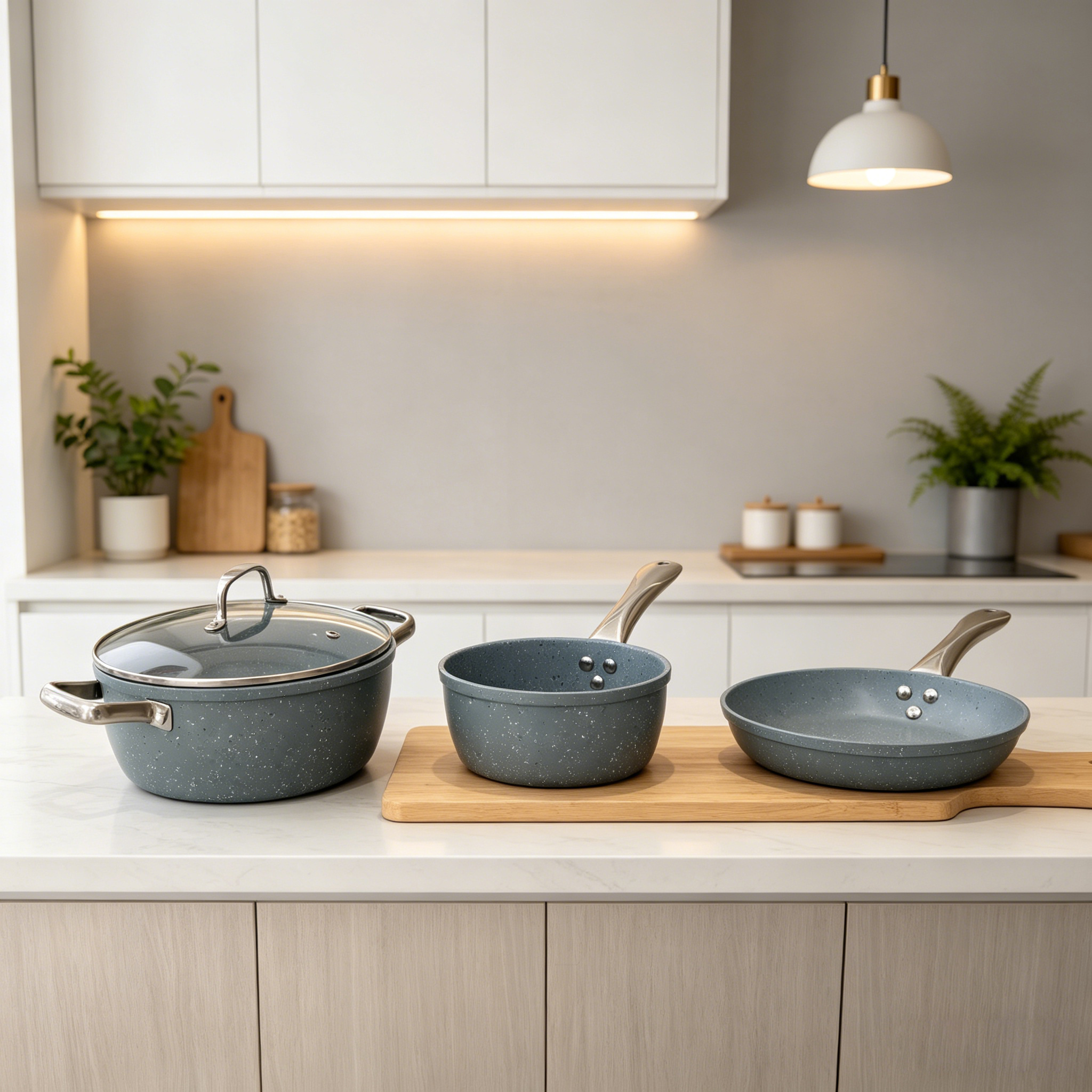 Set of pots with a ceramic-marble non-stick coating, 4pieces,rg-1013
