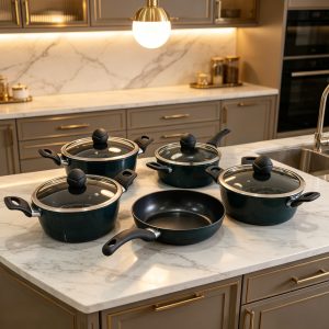 Set of pots with a ceramic-marble non-stick coating, 4pieces,rg-1018
