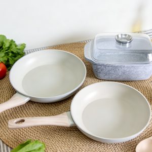 Set of pots with a ceramic-marble non-stick coating, 4pieces,rg-2001